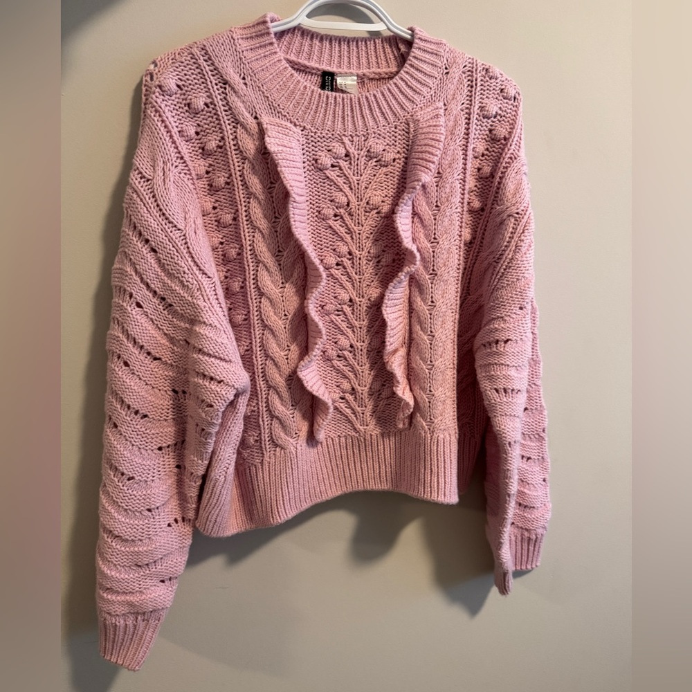 Pink Cable Knit Sweater